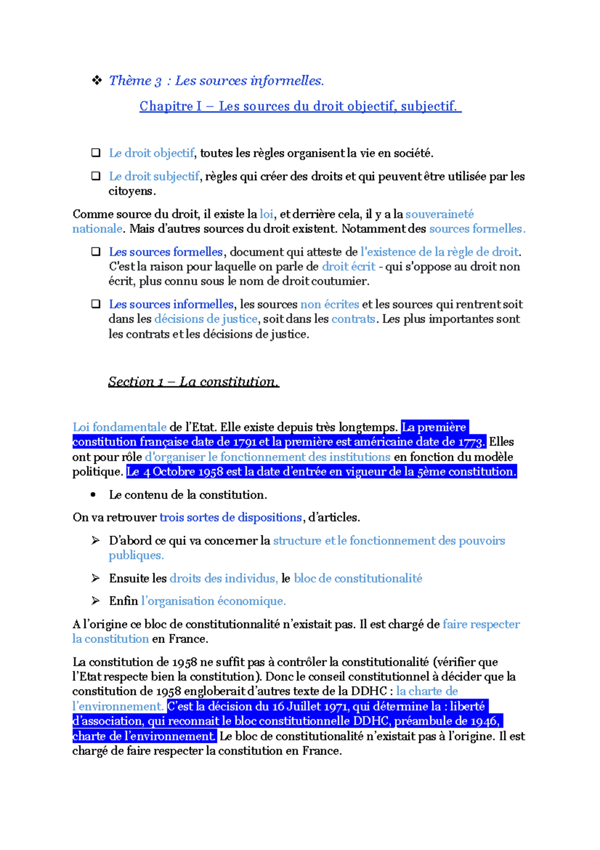 Chapitre 1 - Les sources du droit objectif - Thème 3 : Les sources ...