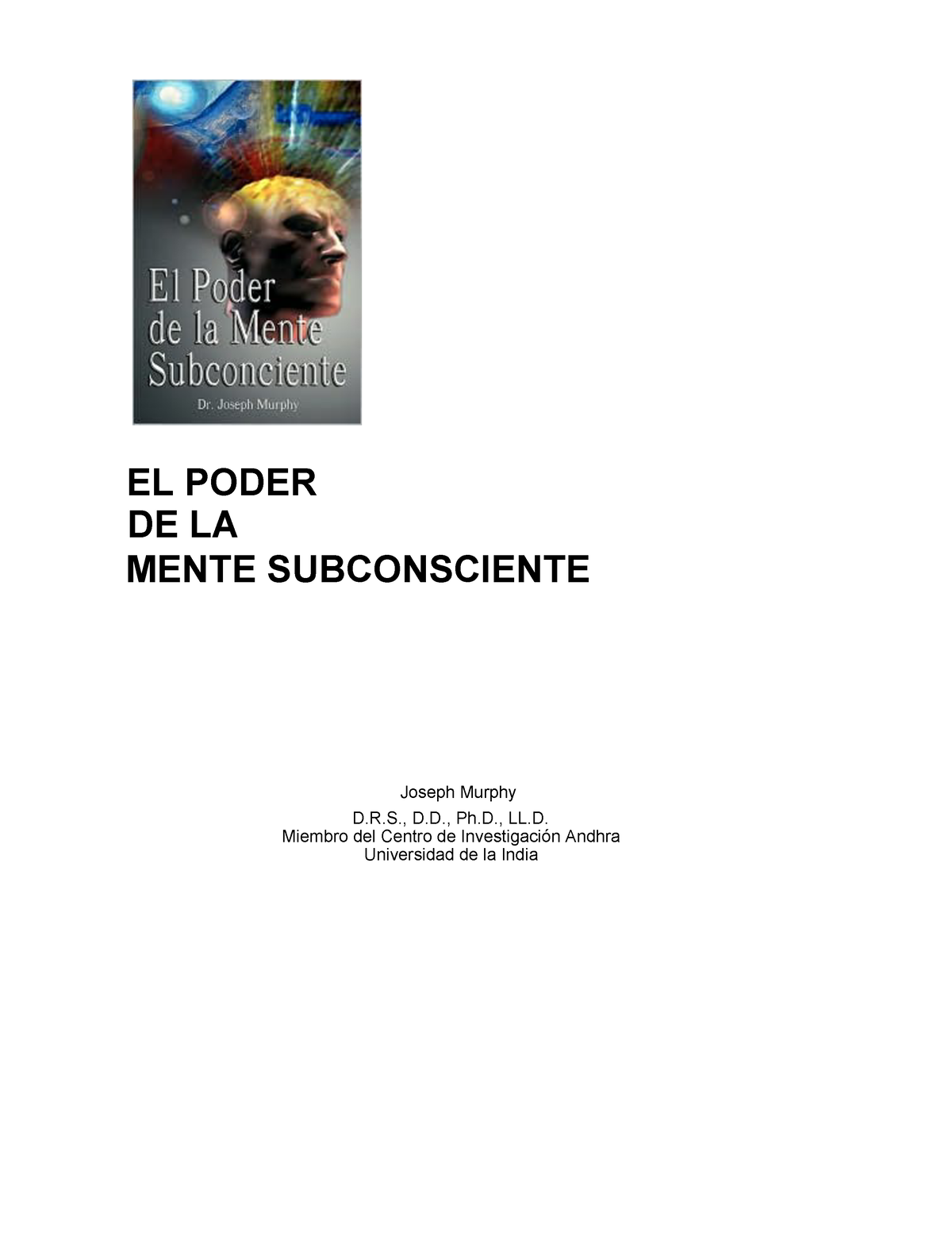 EL Poder DE LA Mente Subconsciente el mejor libro - EL PODER DE LA ...