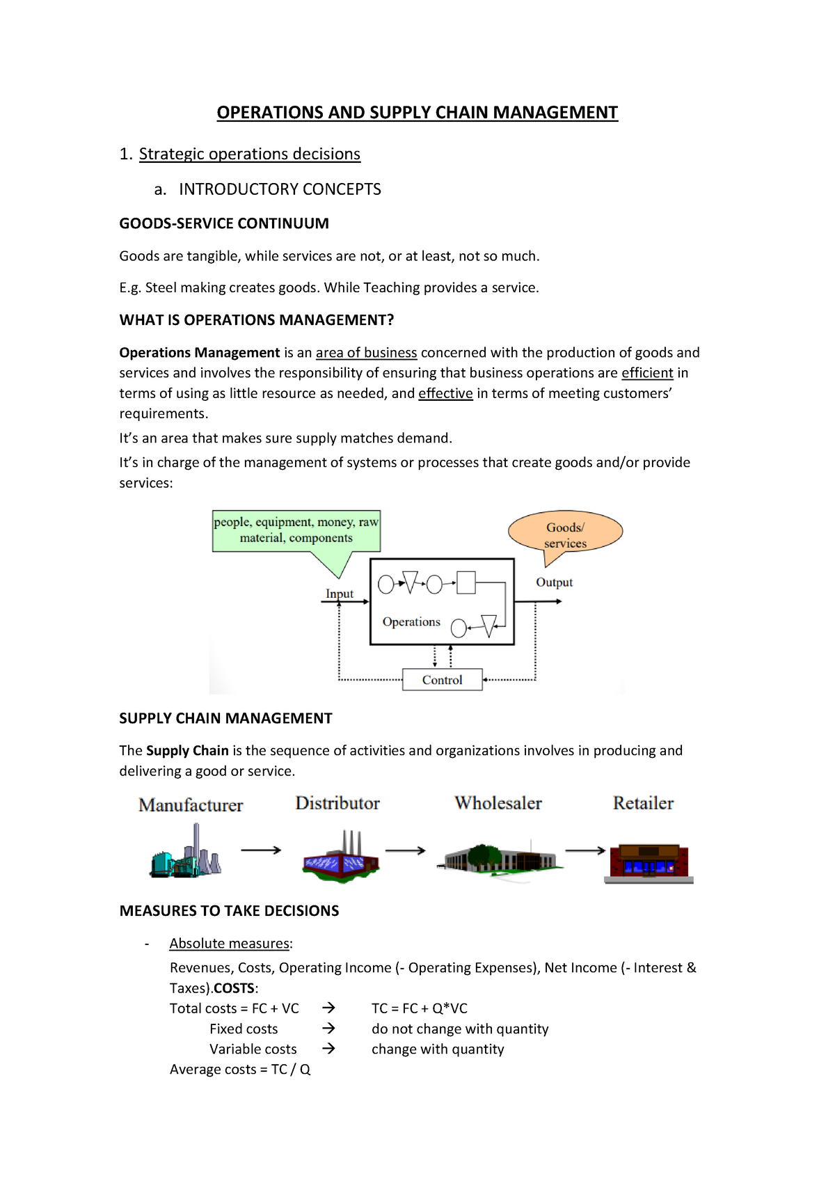 OPS And SCM 22 23 - Lecture Notes - OPERATIONS AND SUPPLY CHAIN ...