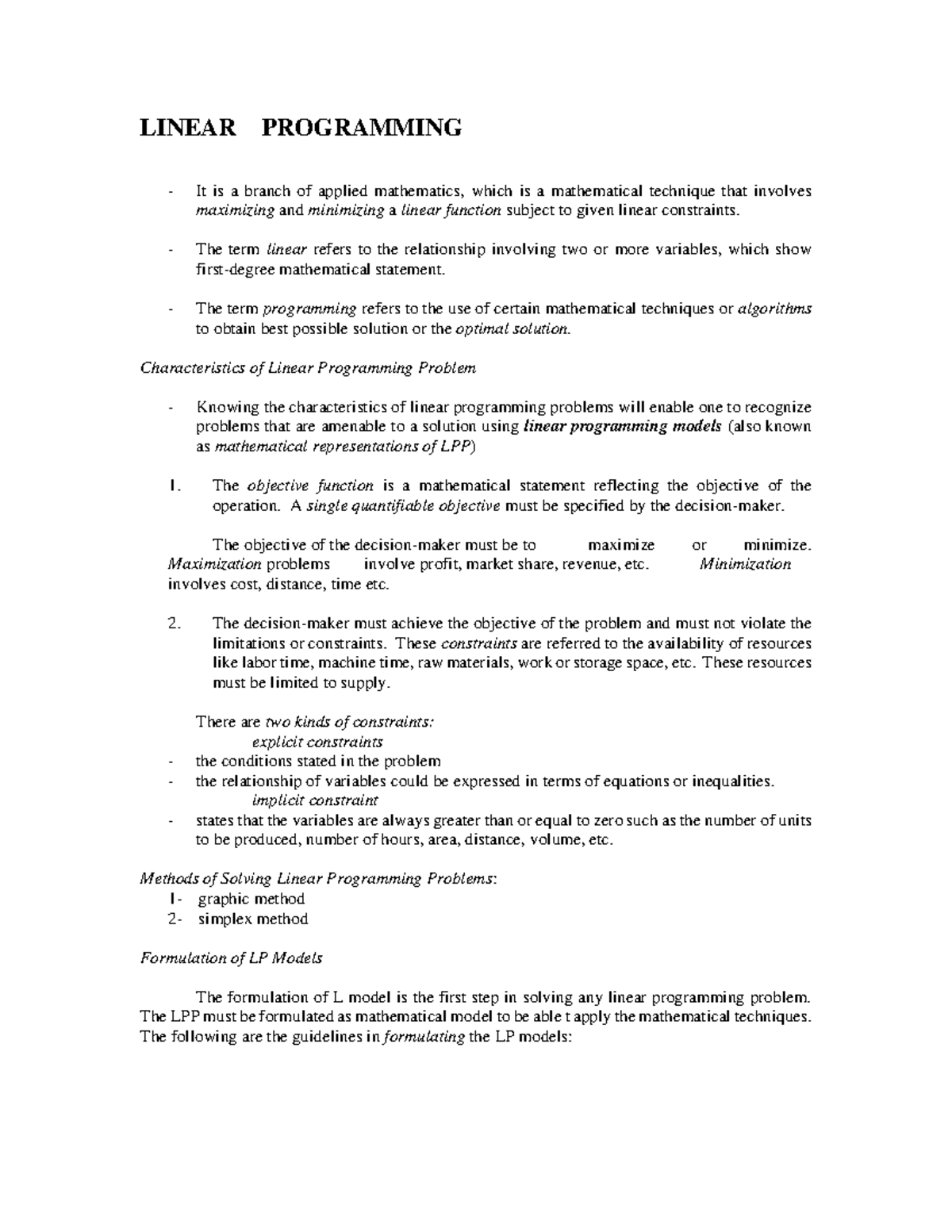 434915811-Linear-Programming management research - LINEAR PROGRAMMING ...