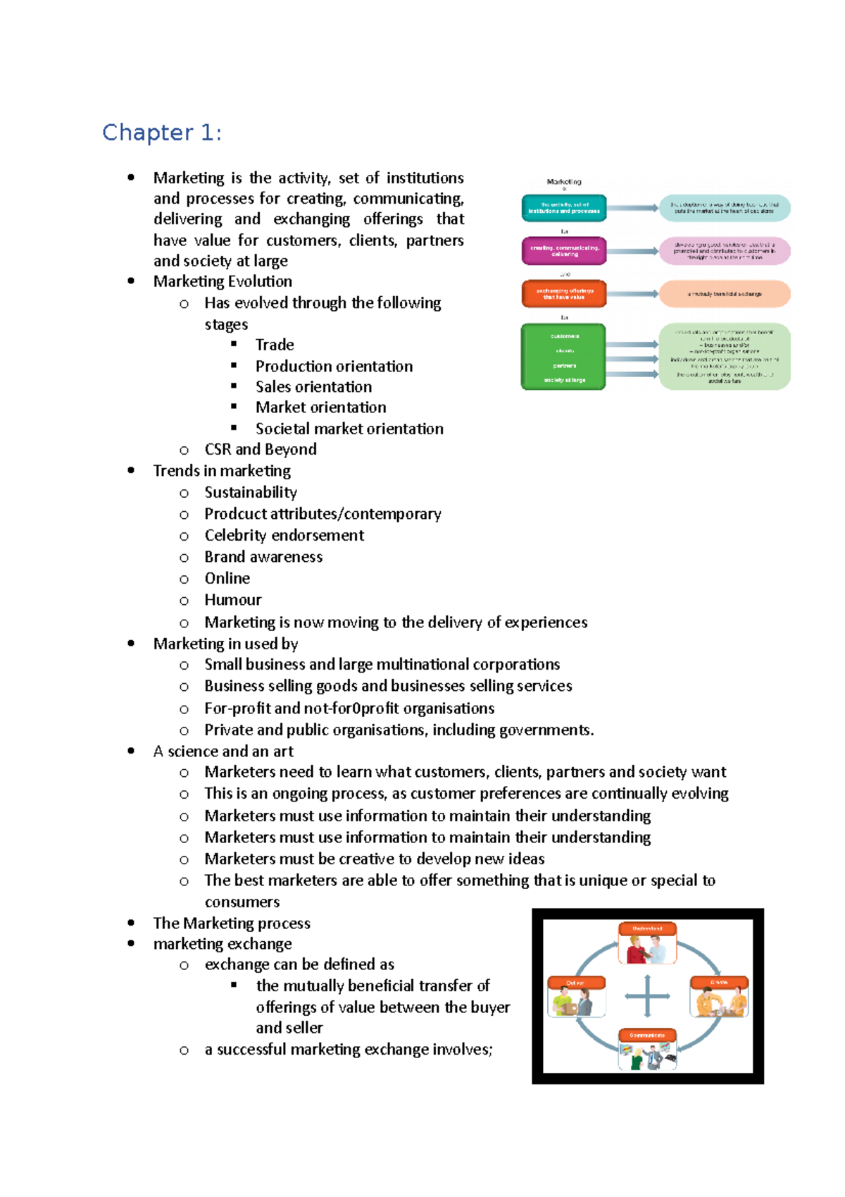 Chapter 1 - Lecture notes week 1 - Chapter 1: Marketing is the activity ...