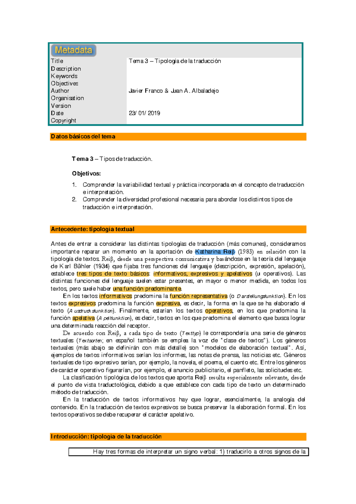 assignment title traduccion