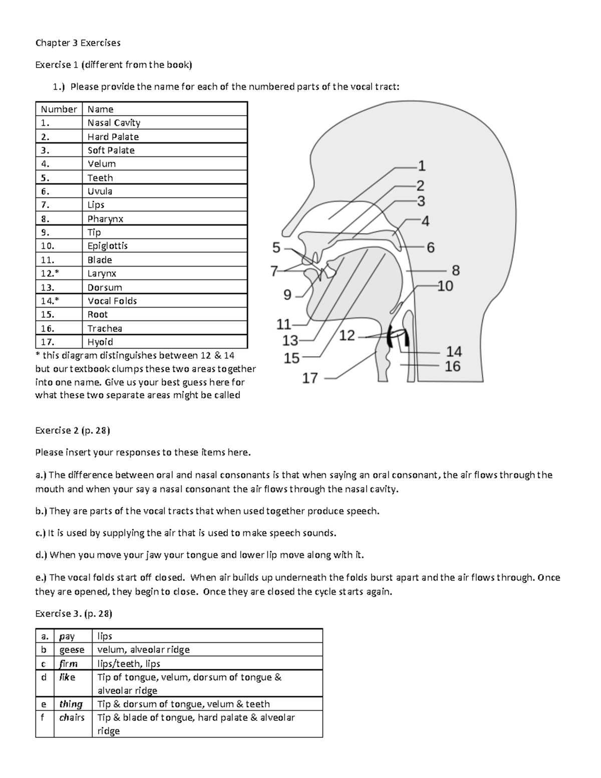 Chapter 3 Exercises - Chapter 3 Exercises Exercise 1 (different from ...