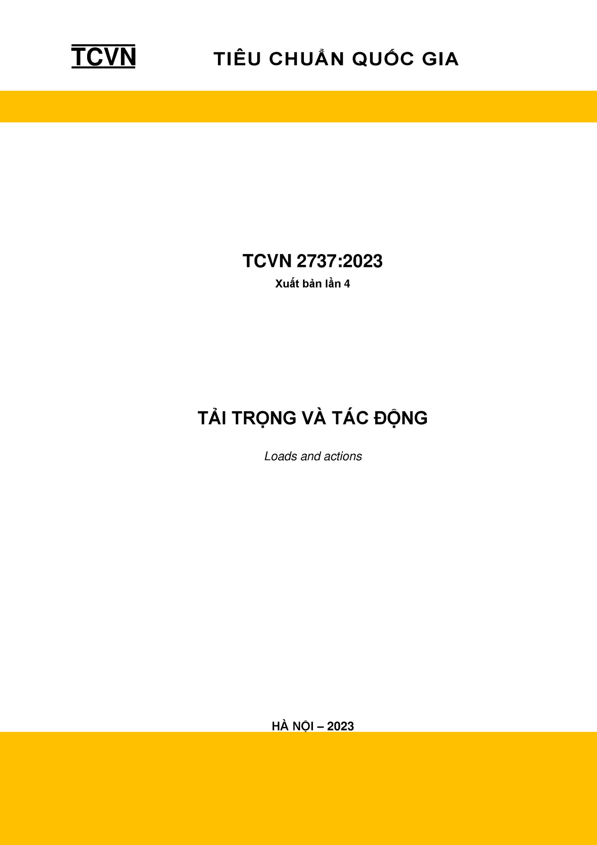 TCVN 2737-2023 Final - TCVN 2737-2023 - TCVN TIÊU CHUẨN QUỐC GIA TCVN ...