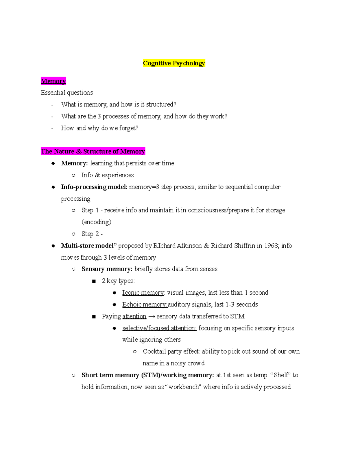 psych-unit-5-notes-cognitive-psychology-memory-essential-questions