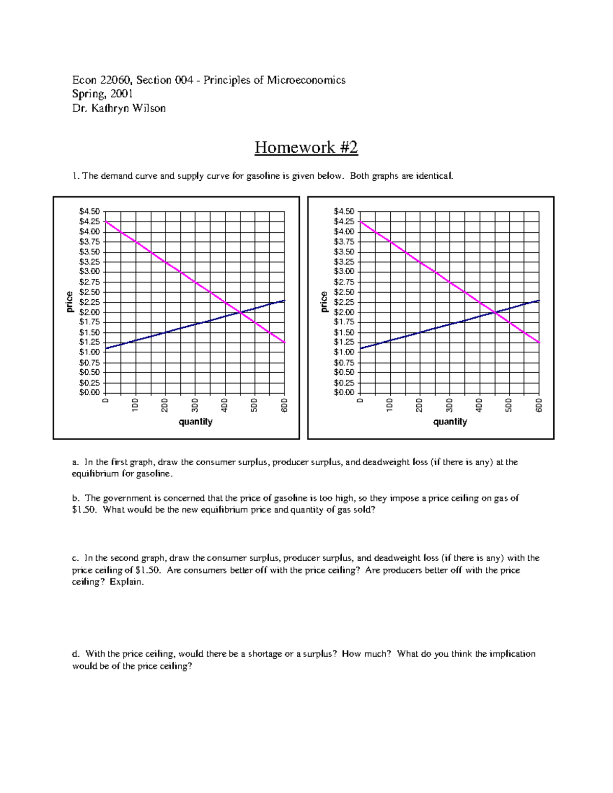 Seminar Assignments Old Homework Sheet 2 Econ 22060 Studocu