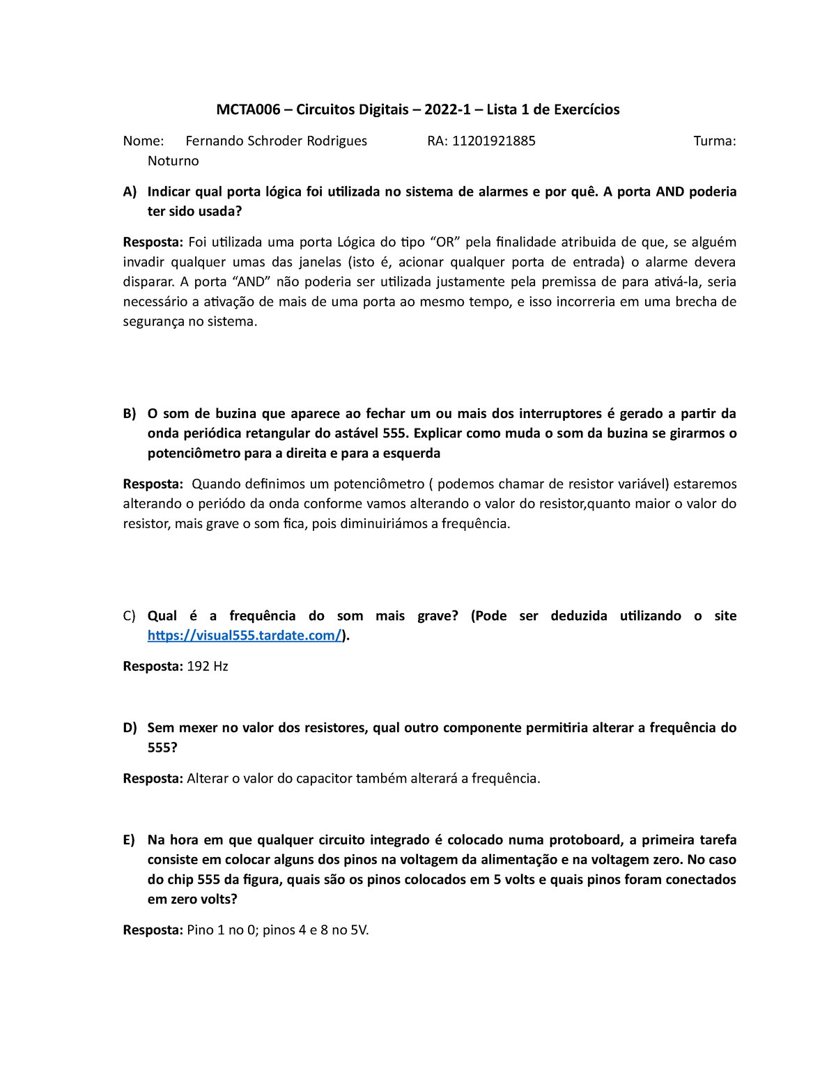 Lista 1 De Circuitos Digitais - MCTA006 – Circuitos Digitais – 2022-1 ...