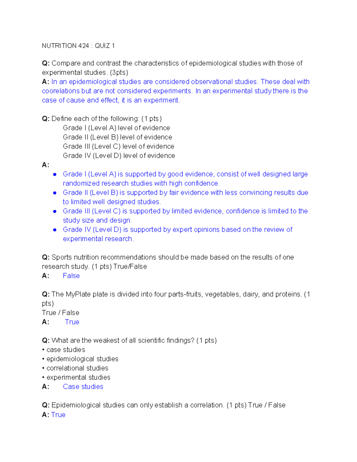 Studocu #1 - Use to review for quizzes. - NUTRITION 424 : QUIZ 1 Q ...