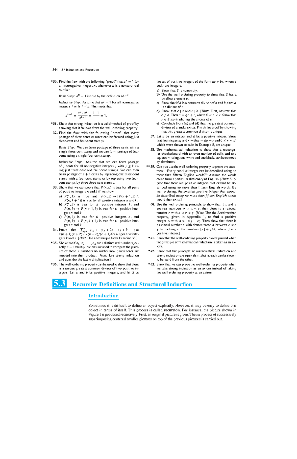 Recursive Definitions and Structural Induction - 344 5 / Induction and ...