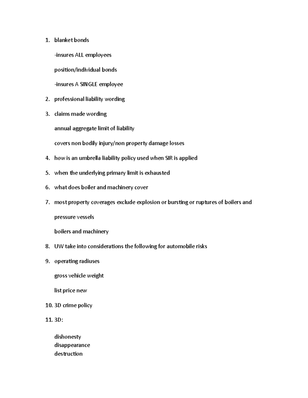 Busmgt 290 6 notes blanket bonds insures ALL employees position
