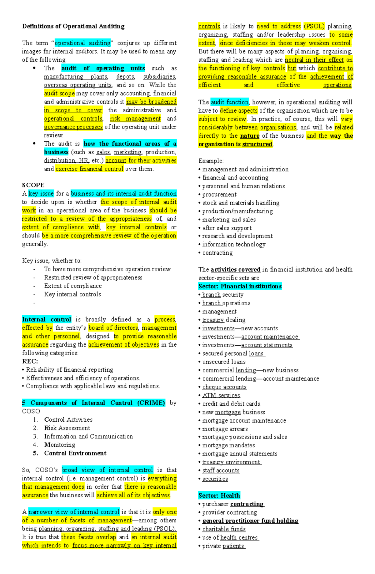 Op-Aud 1 midterm - Operational Auditing Chapter 1 from foreign author ...