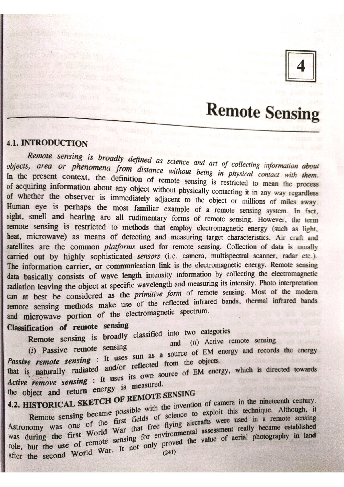 Remote sensing - Important notes - Surveying and Geomatics - Studocu
