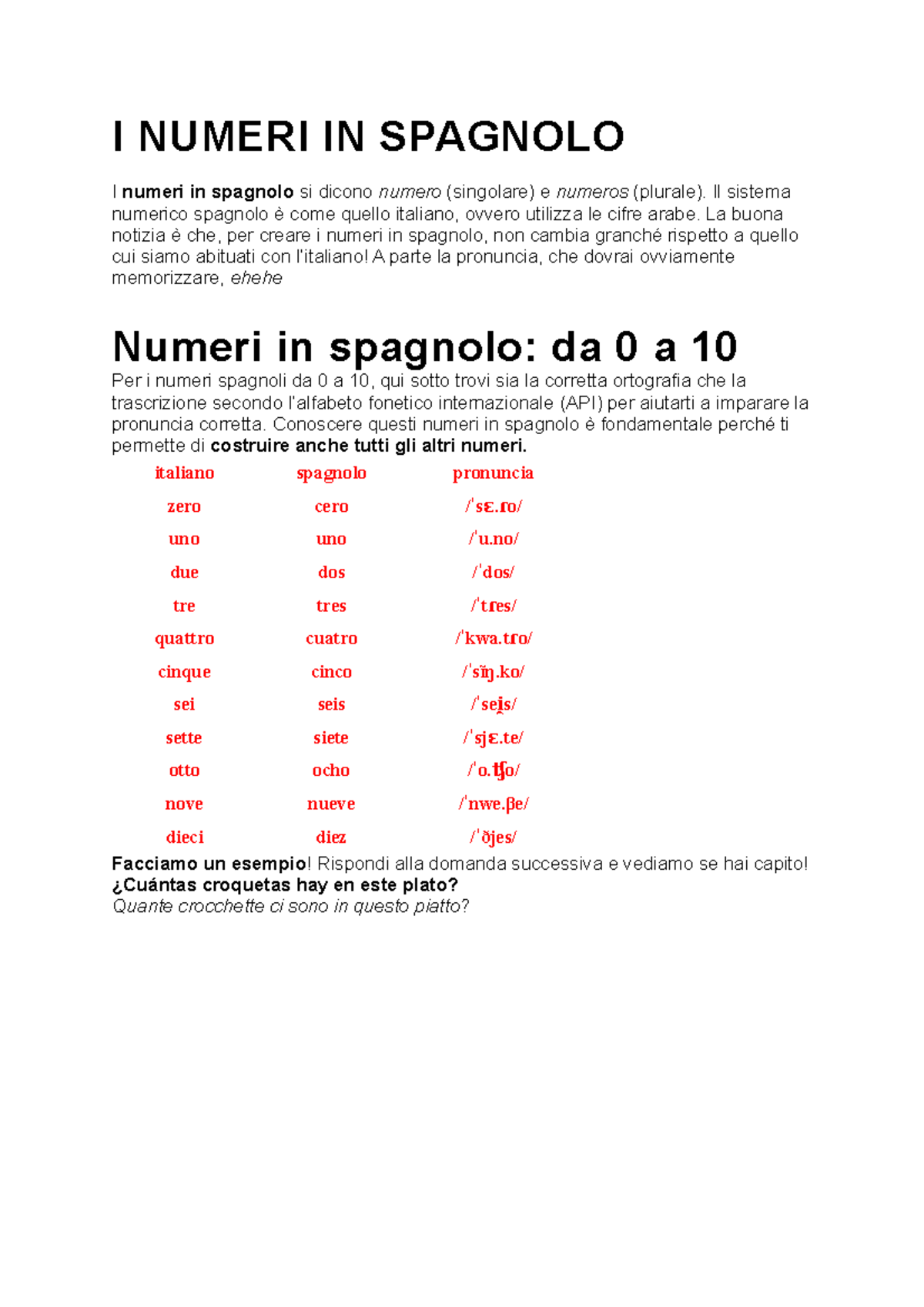 I Numeri In Spagnolo Rfgteh I Numeri In Spagnolo I Numeri In