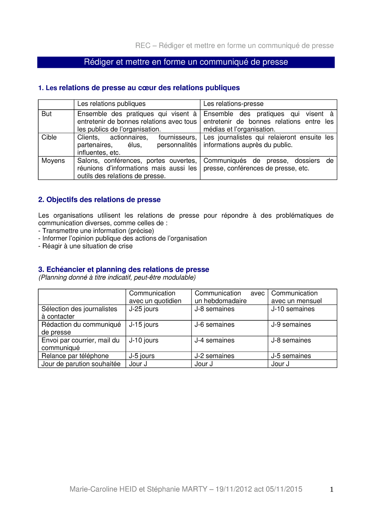 Rédiger Et Mettre En Forme Un Communiqué De Presse - Les Relations De ...