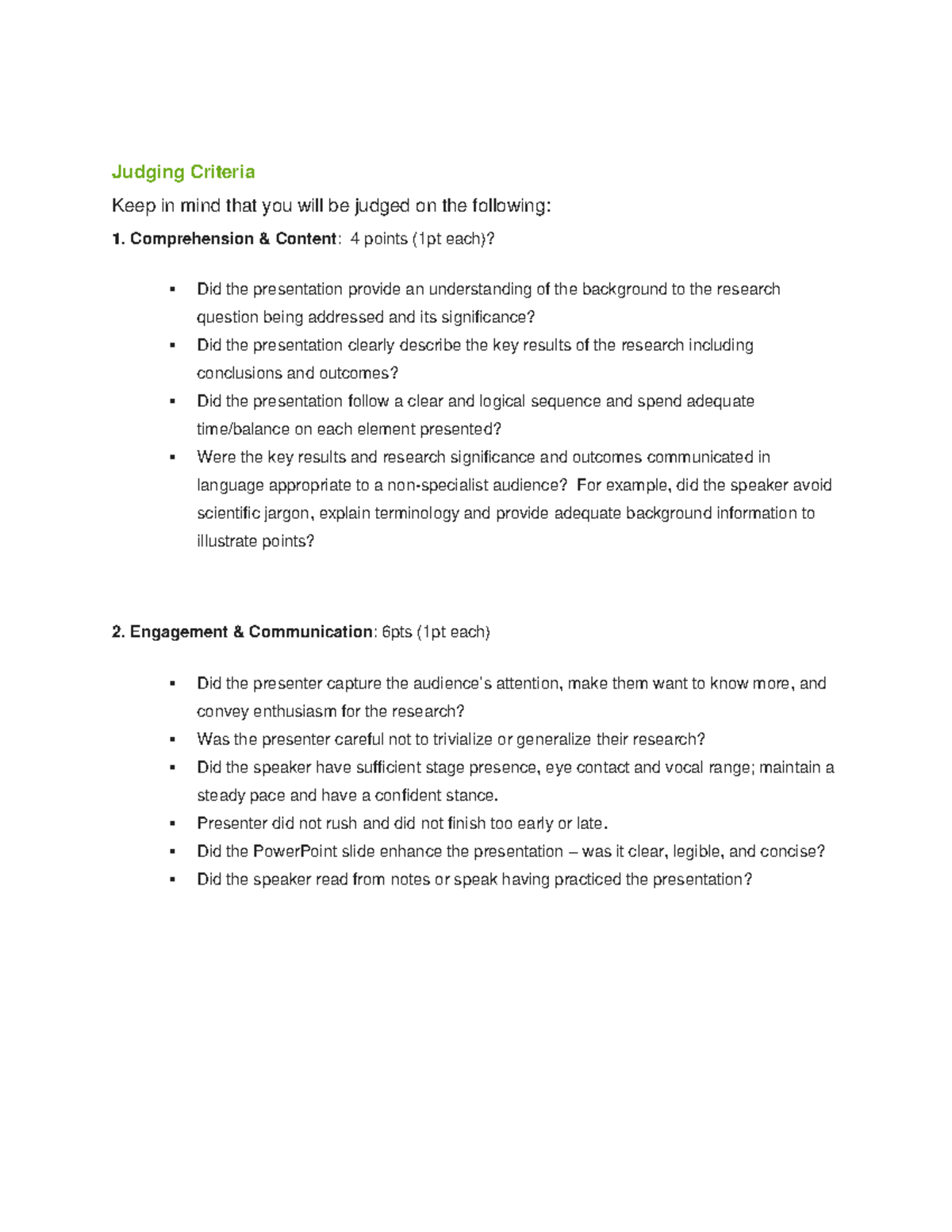 three minute thesis rubric