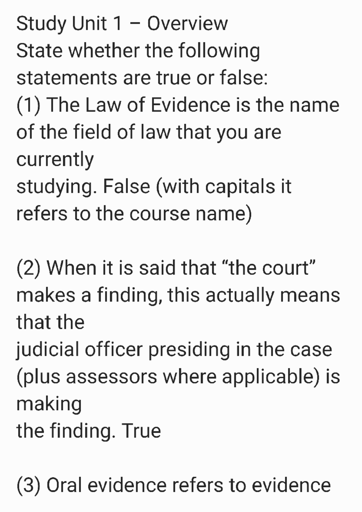 Law of evidence Study unit 1 - IURI 371 - Studocu