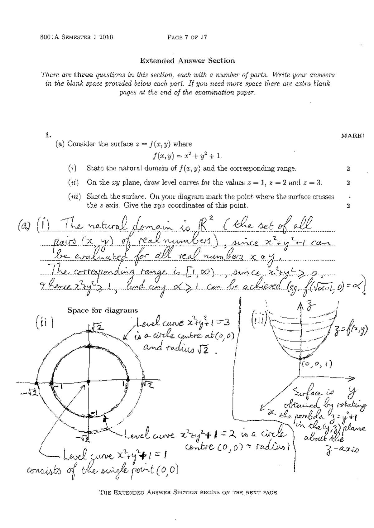 Exam June 2010, questions and answers - MATH1001 - Studocu