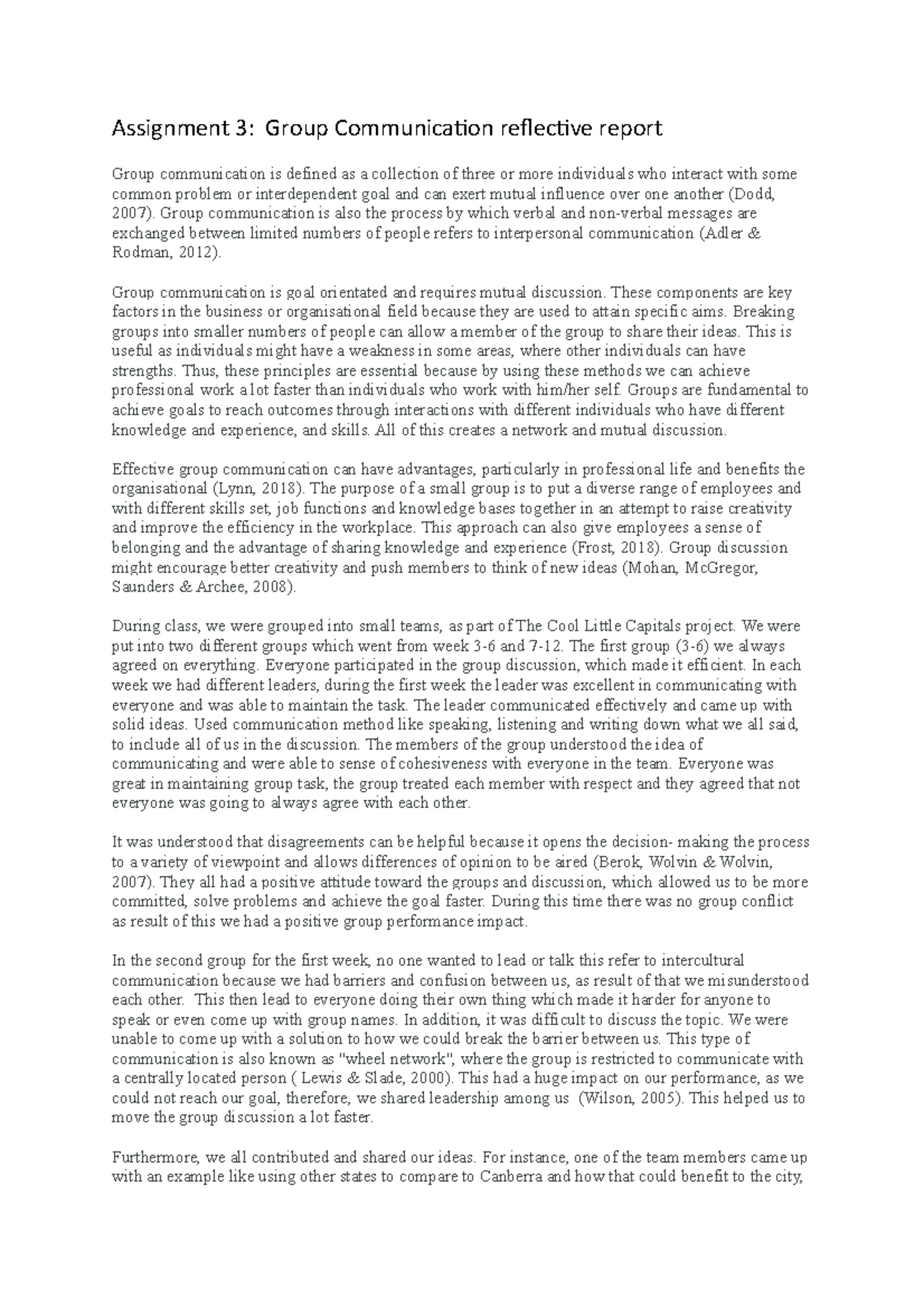 Assignment 3 - Grade: 74% - Assignment 3: Group Communication ...