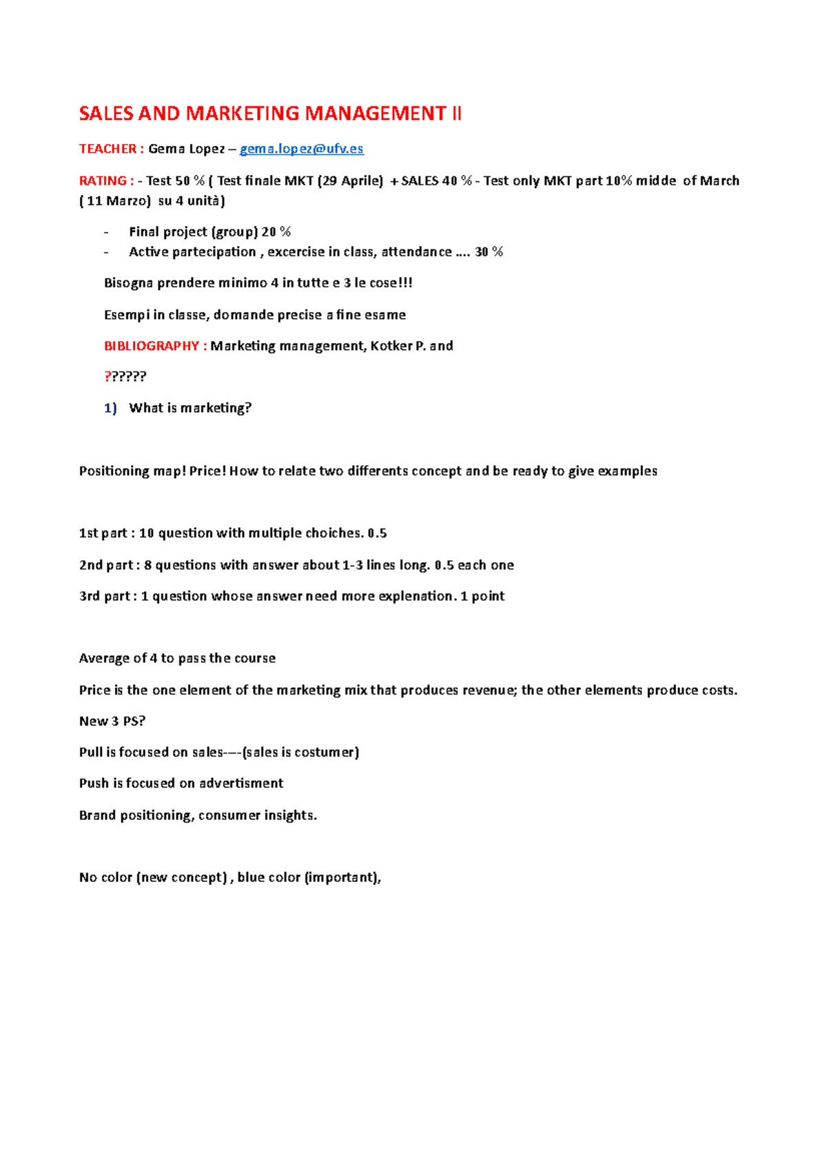 Sales AND Marketing Management II - SALES AND MARKETING MANAGEMENT II ...