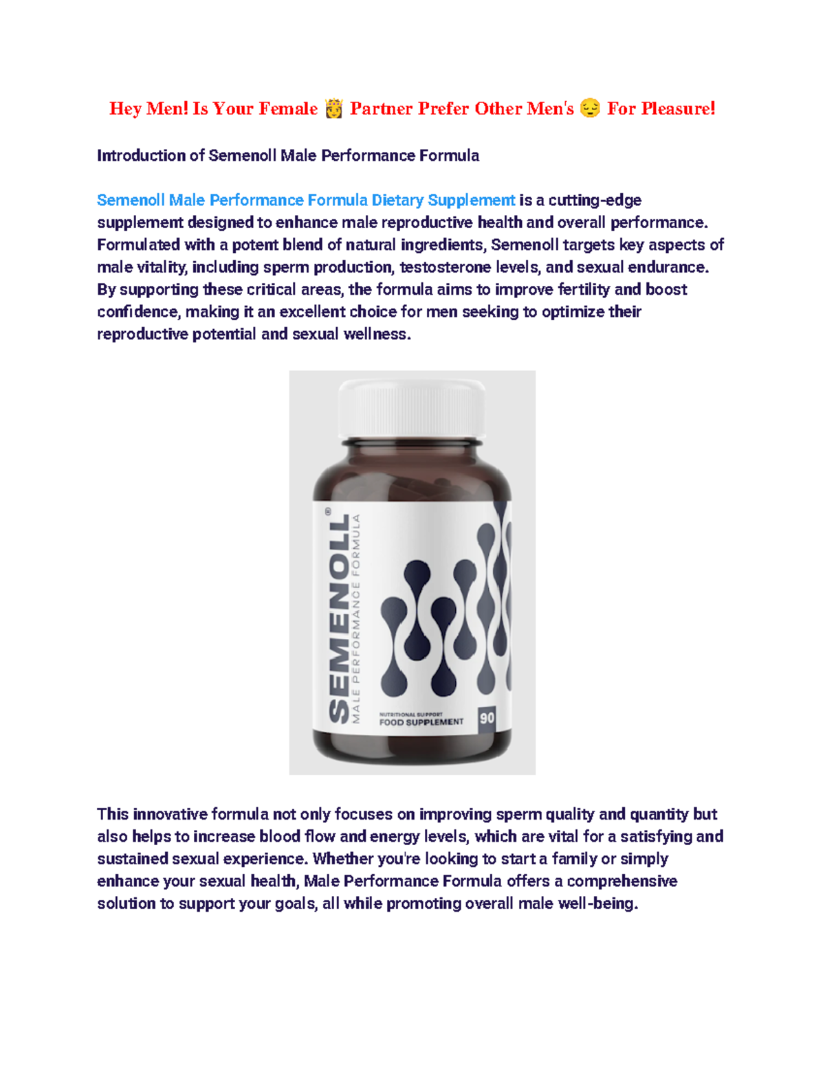 Semenoll Male Performance Formula Peak Male Potential - 𝐇𝐞𝐲 𝐌𝐞𝐧! 𝐈𝐬 ...