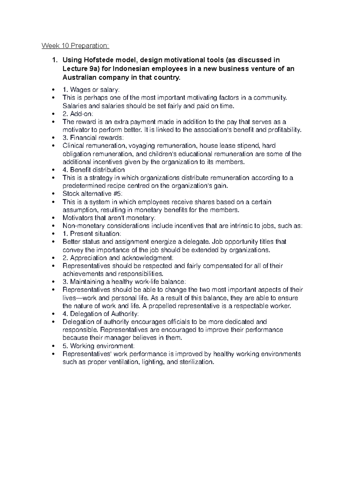 Comparative Management Week 10 Assessment 1 Preparation - Week 10 ...