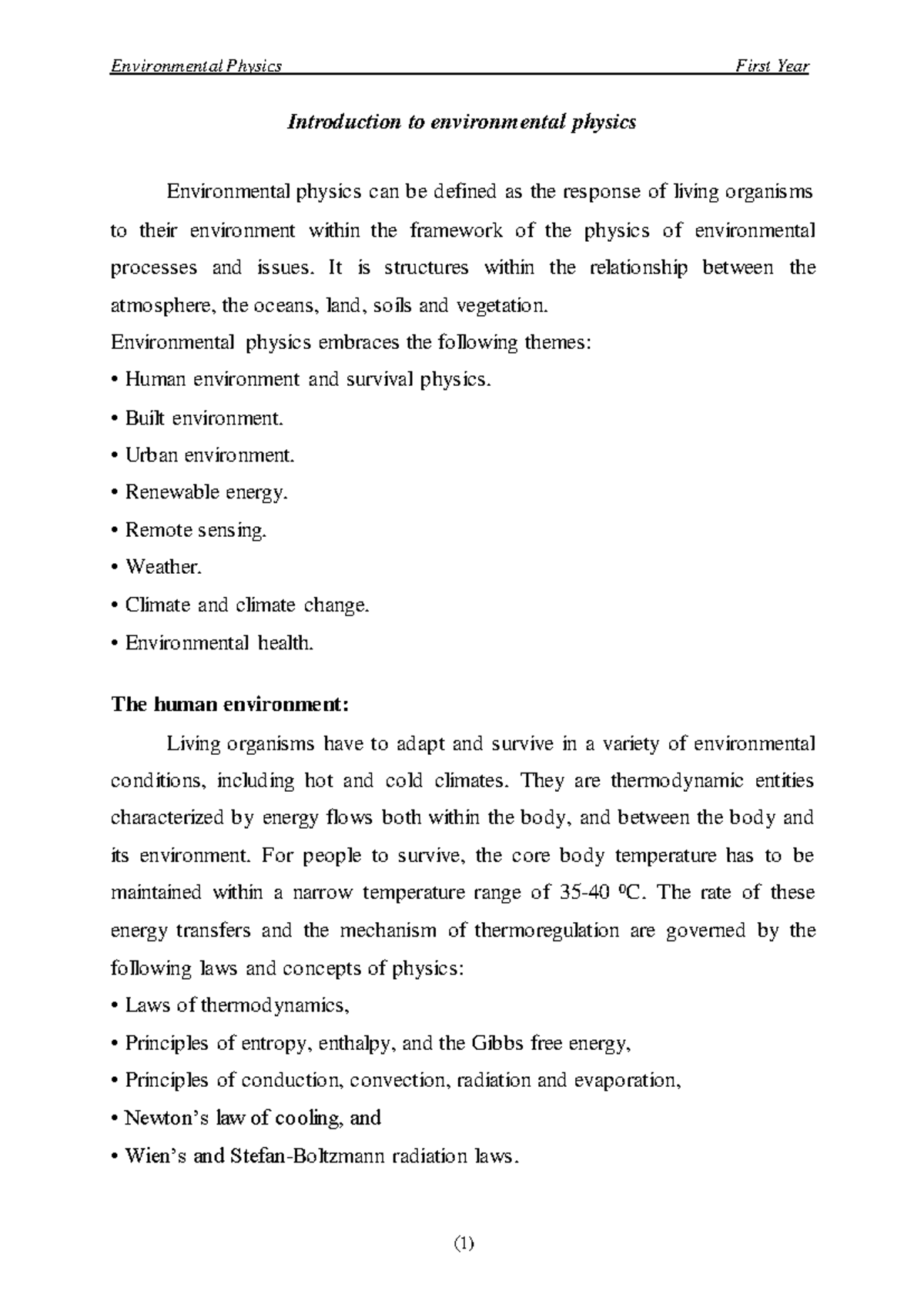 Environmental - It is structures within the relationship between the ...