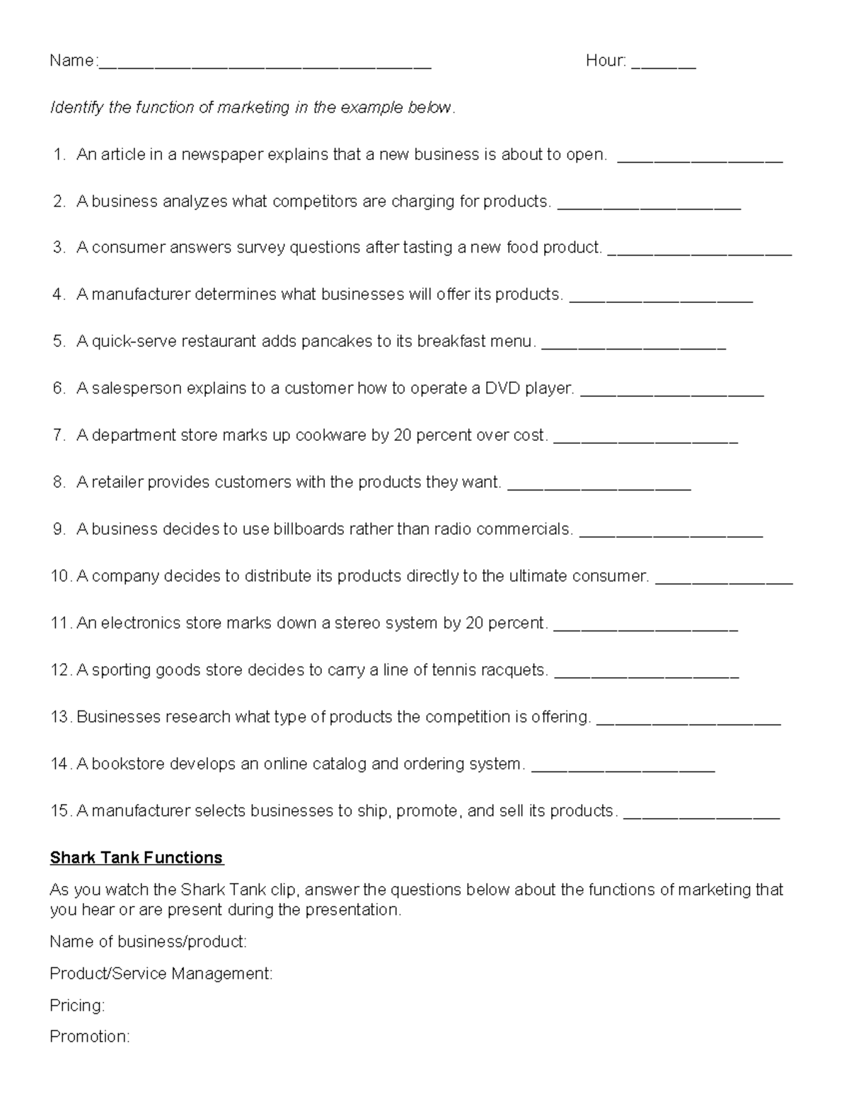 Functions Review Wks - assignment - Name ...