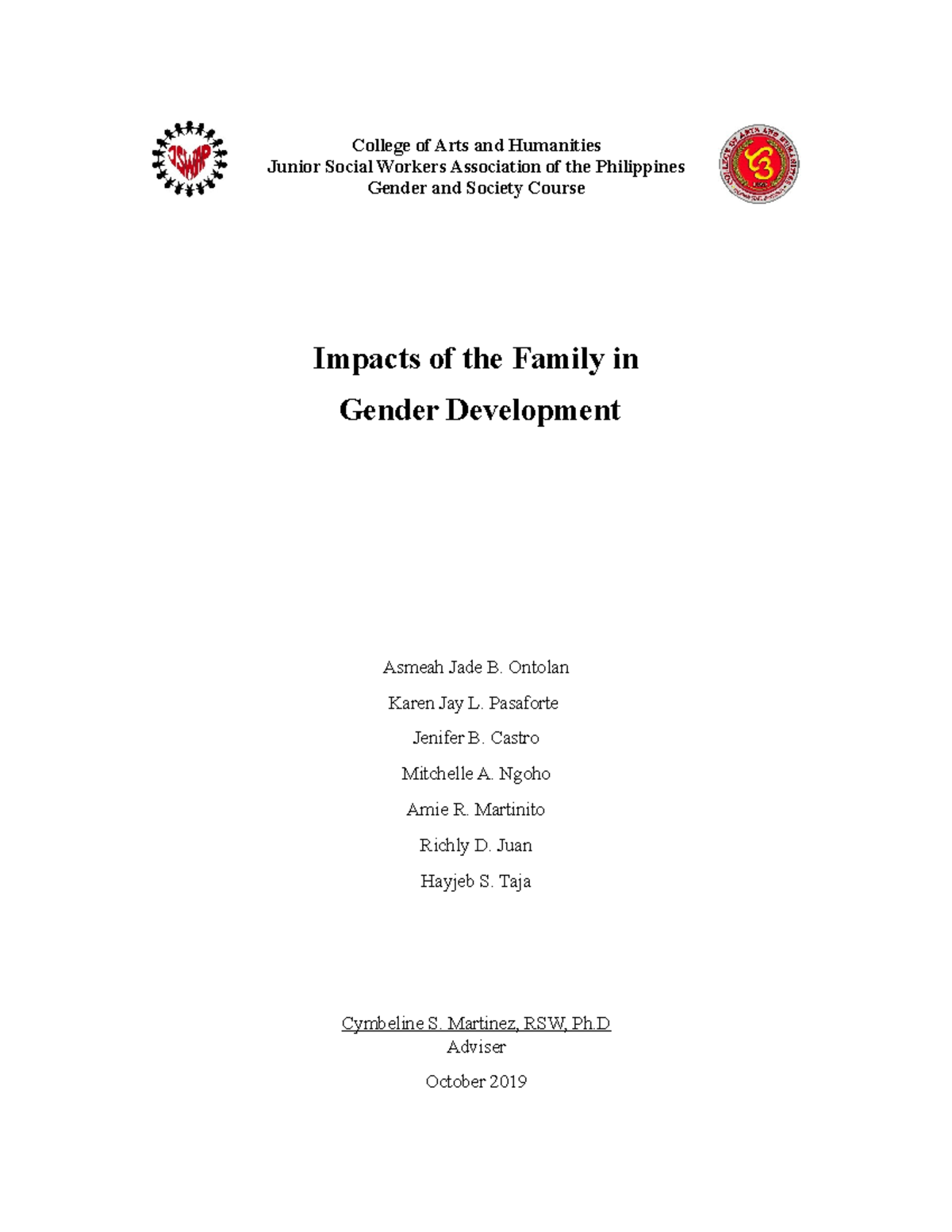 thesis on gender awareness