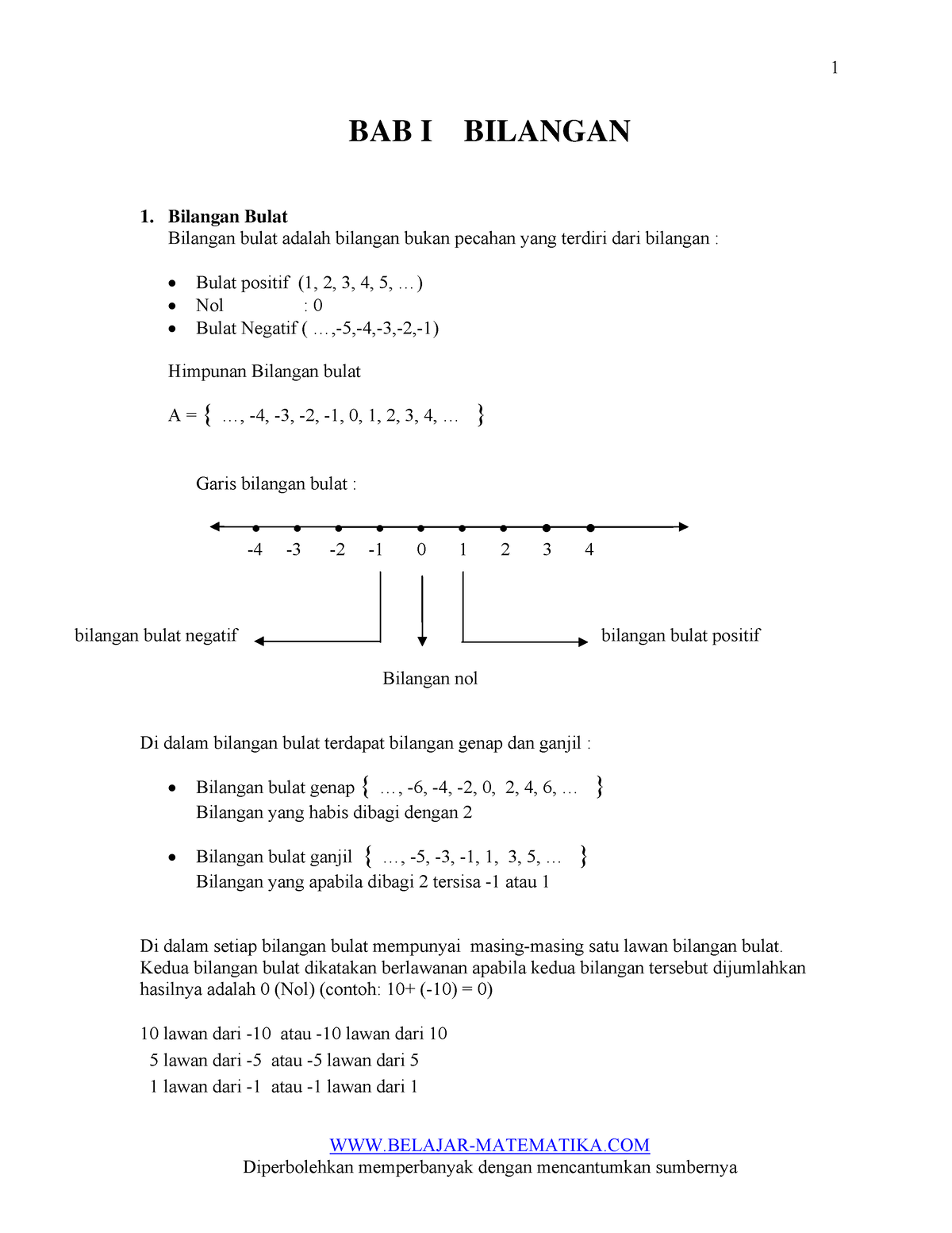 Himpunan Bilangan - Matematika Dasar 1 - WWW.BELAJAR-MATEMATIKA BAB I ...