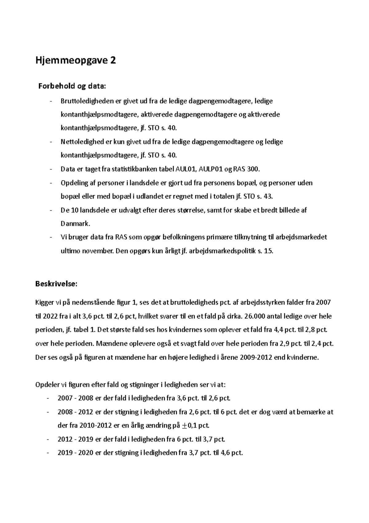 Hjemmeopgave 2 Samf B - Hjemmeopgave 2 Forbehold Og Data ...