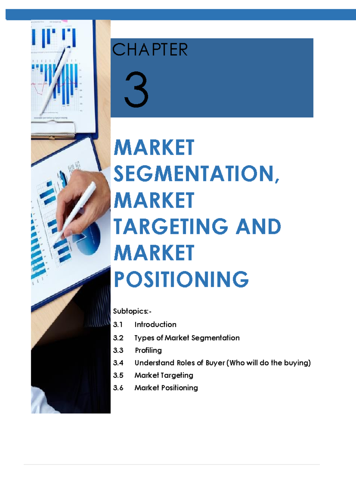 Learning KIT - Chapter 3 - CHAPTER 3 MARKET SEGMENTATION, MARKET ...