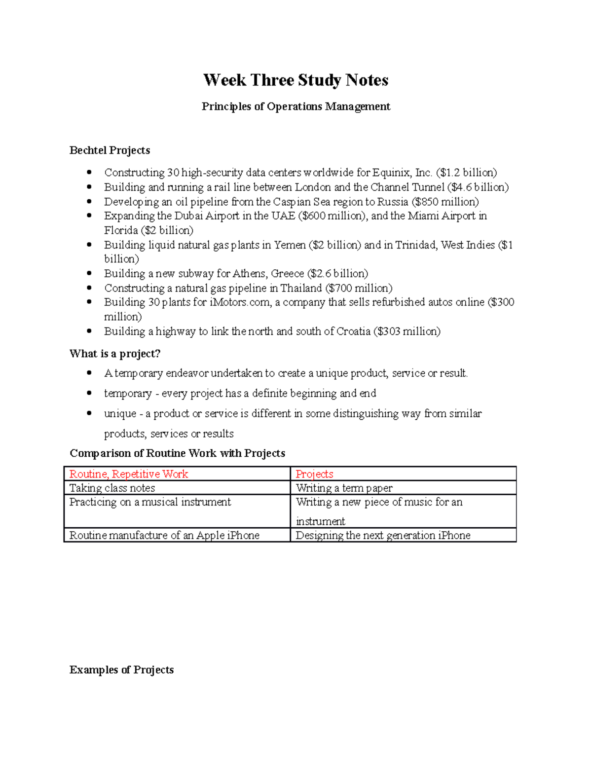 Week Three Study Notes MGT 301 - Week Three Study Notes Principles of ...
