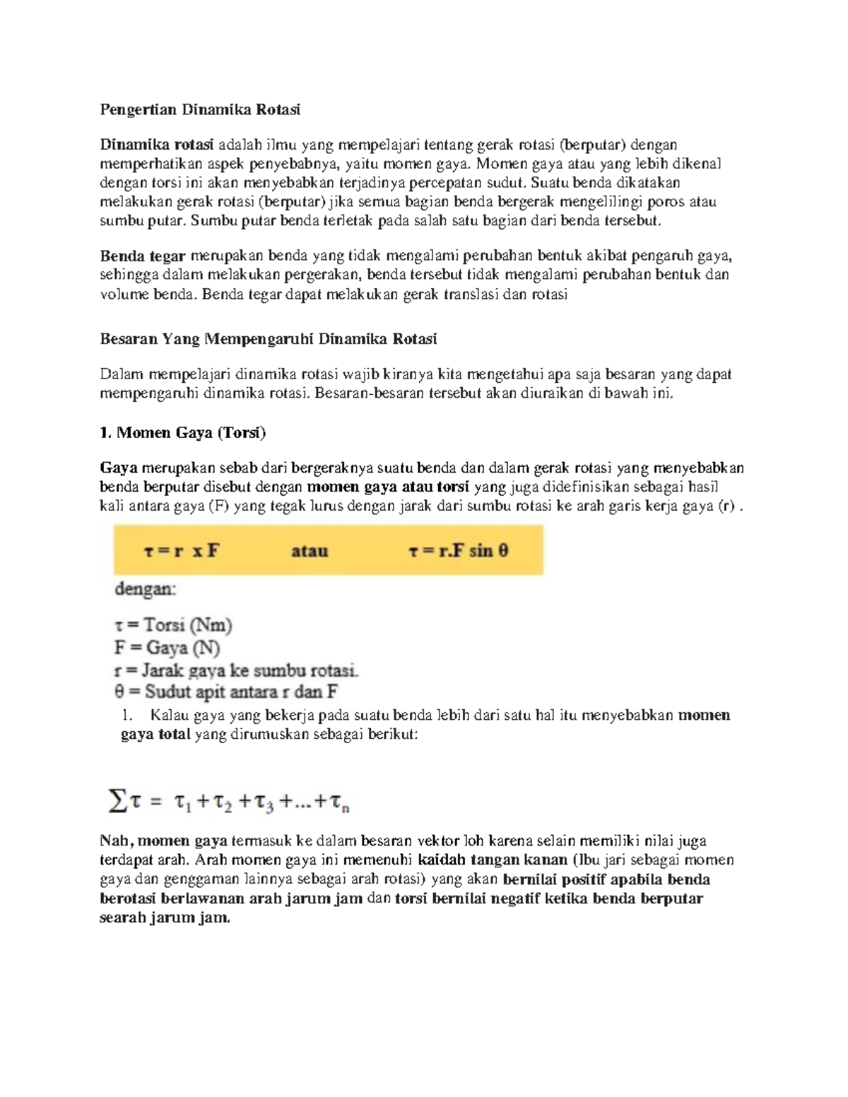 Dinamika Rotasi - Pengertian Dinamika Rotasi Dinamika Rotasi Adalah ...