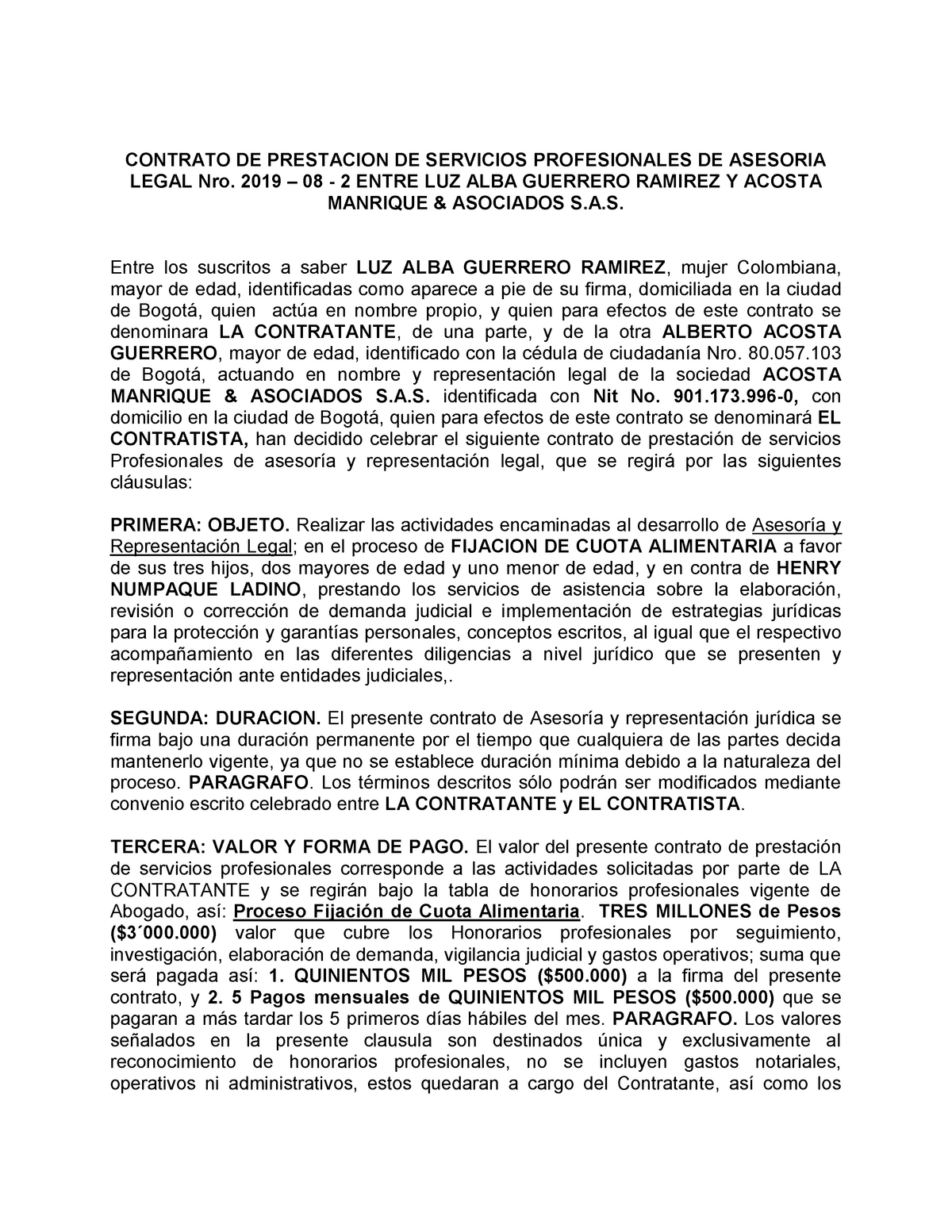 Contrato DE Prestacion DE Servicios Profesionales - Abogado - CONTRATO DE  PRESTACION DE SERVICIOS - Studocu