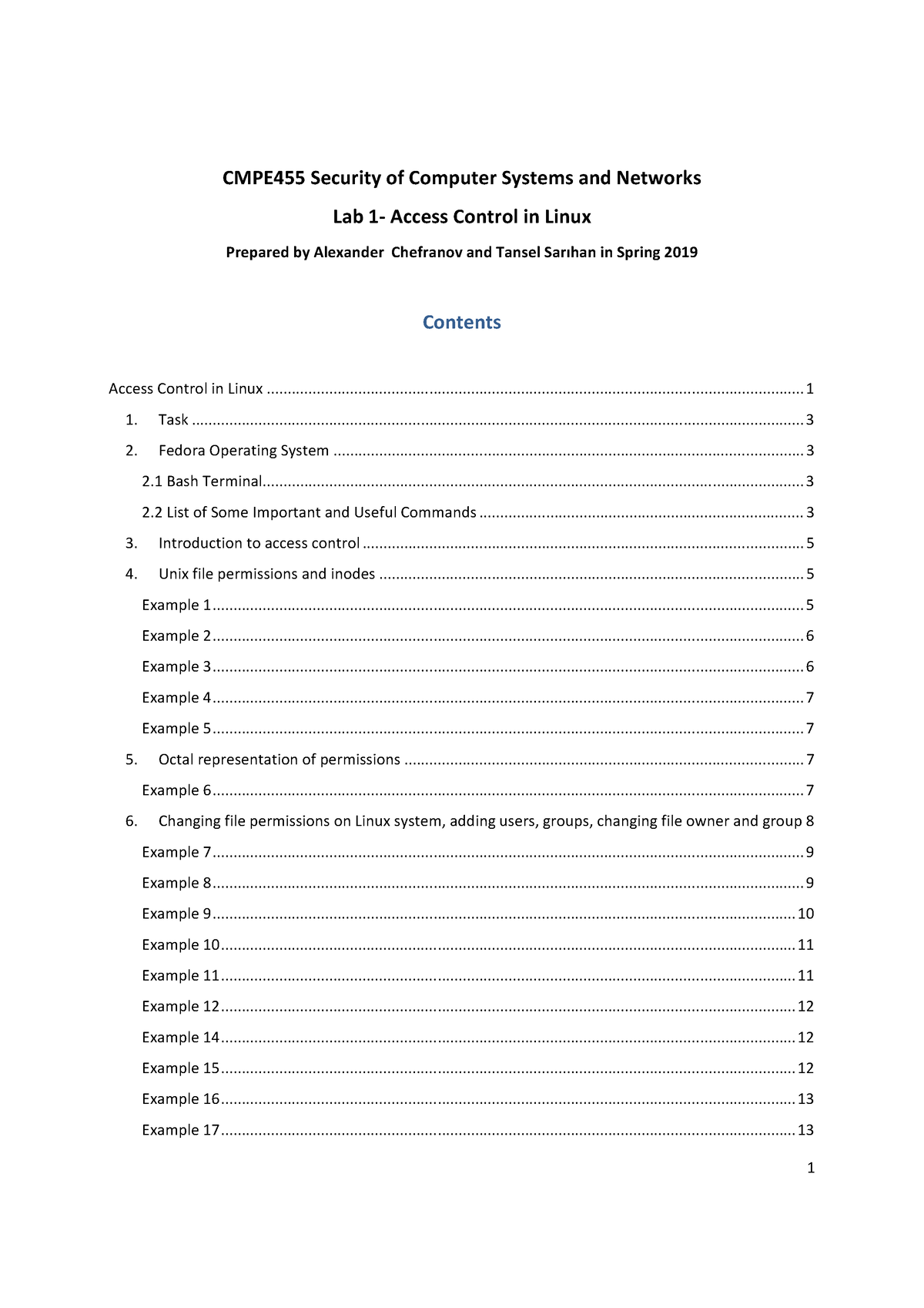 CMPE455 Lab 1 Access Control - CMPE455 Security of Computer Systems and ...