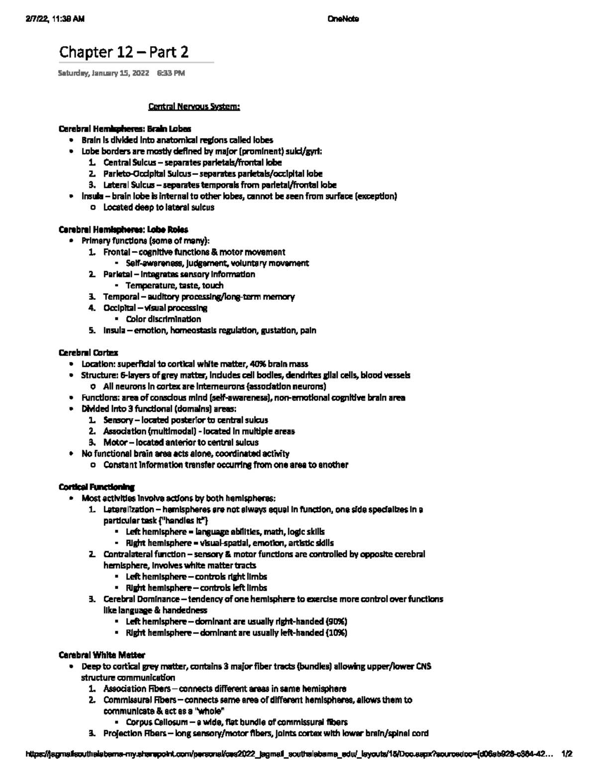 Chapter 12 - Part 2 - Lecture Notes 12 - BMD 115 - Studocu