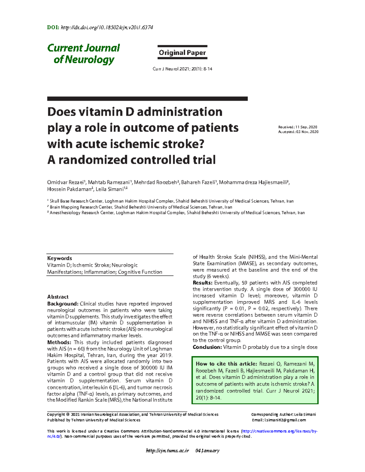 Does vitamin D administration play role in of a patients with