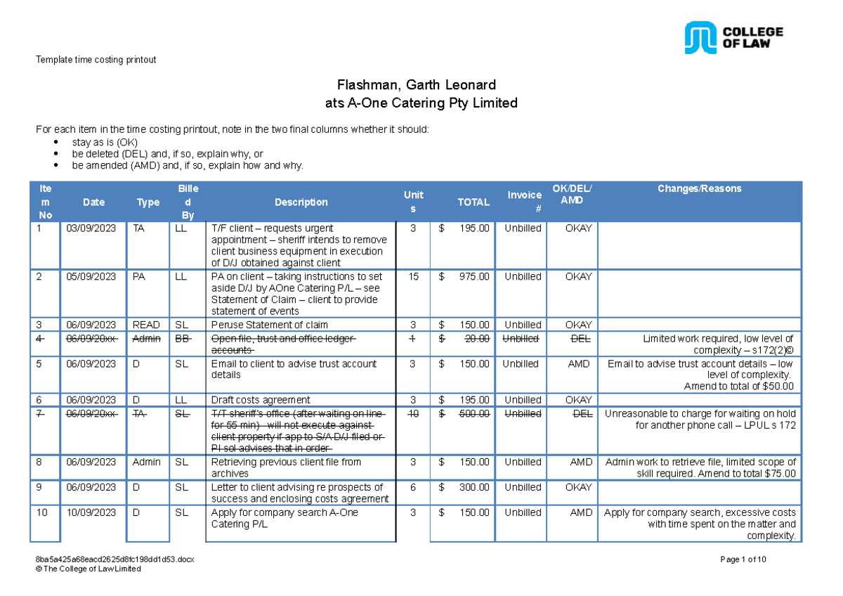 EPR T3 A2 completed - T3A2 Assignment - Template time costing printout ...