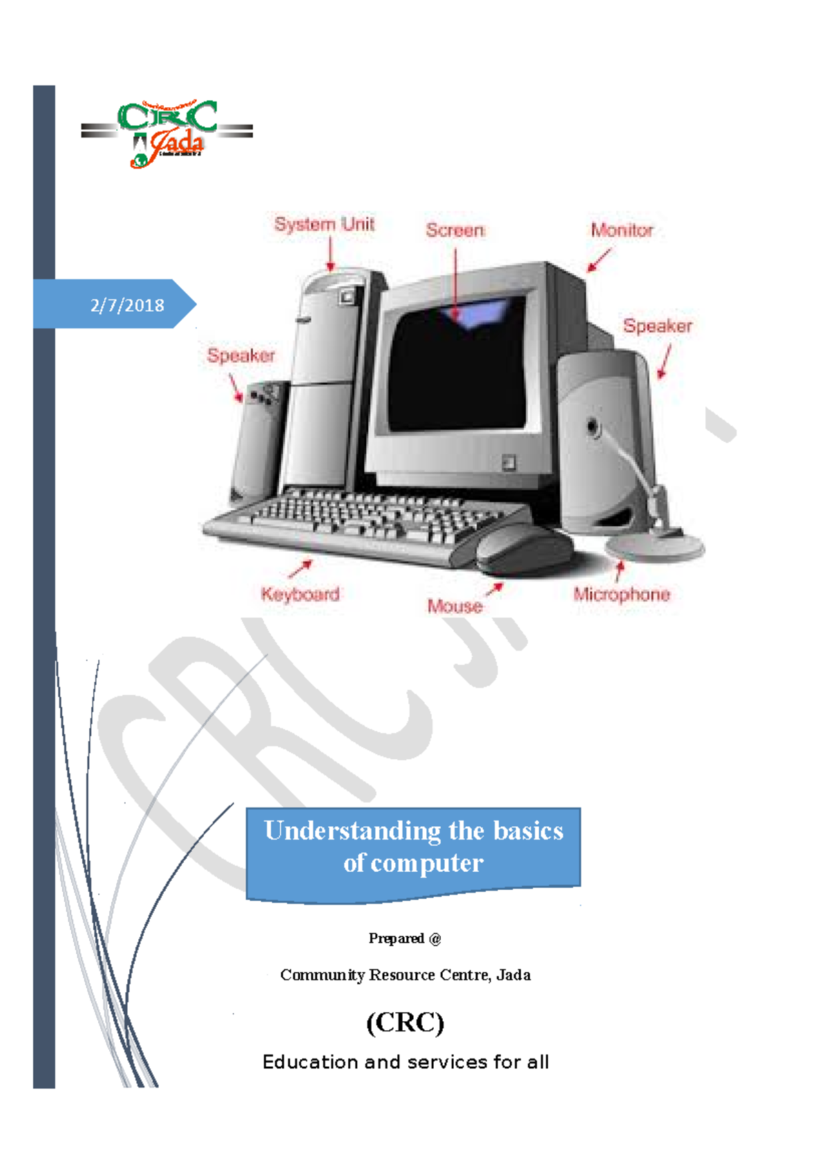 Introduction TO Computer - 2/7/ Education and services for all ...