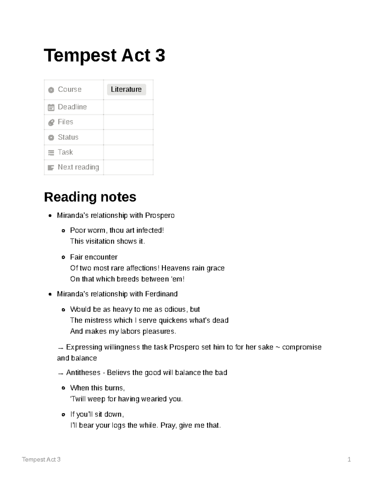 Tempest Act 3 - As The Title Says - Tempest Act 3 Course Literature ...