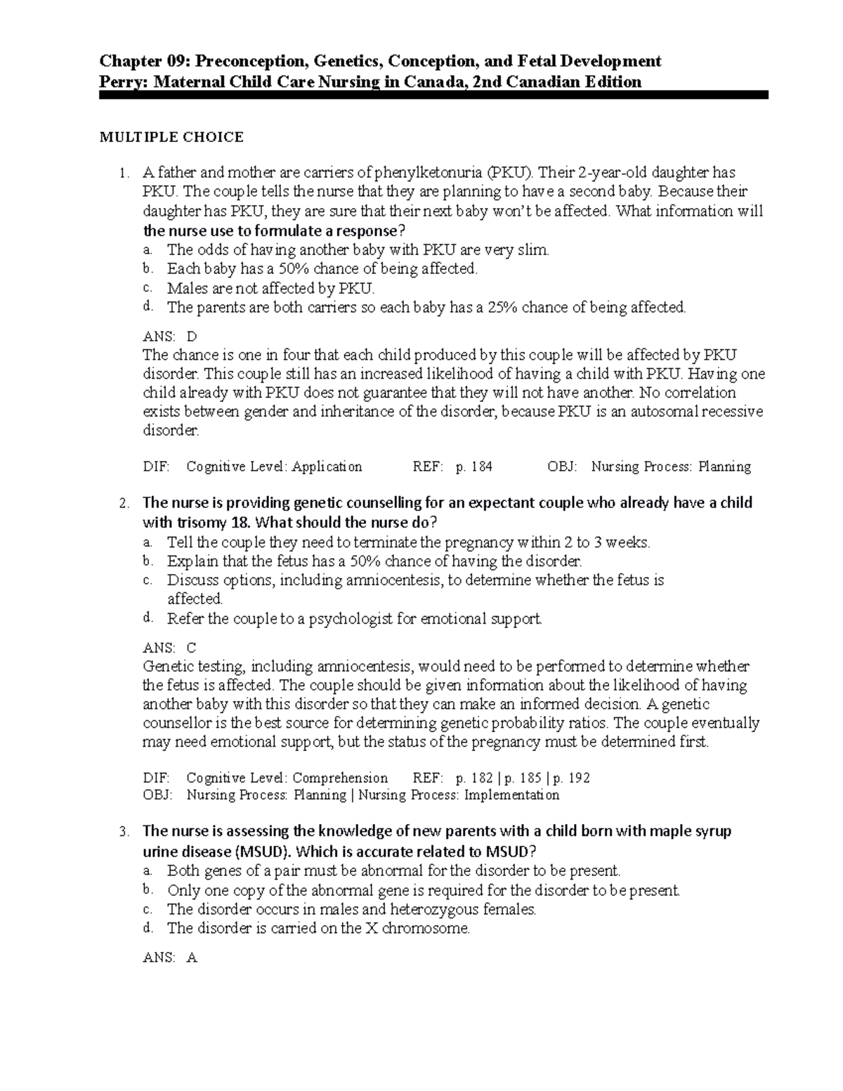 Chapter 9 mat child Chapter 09 Preconception, Conception
