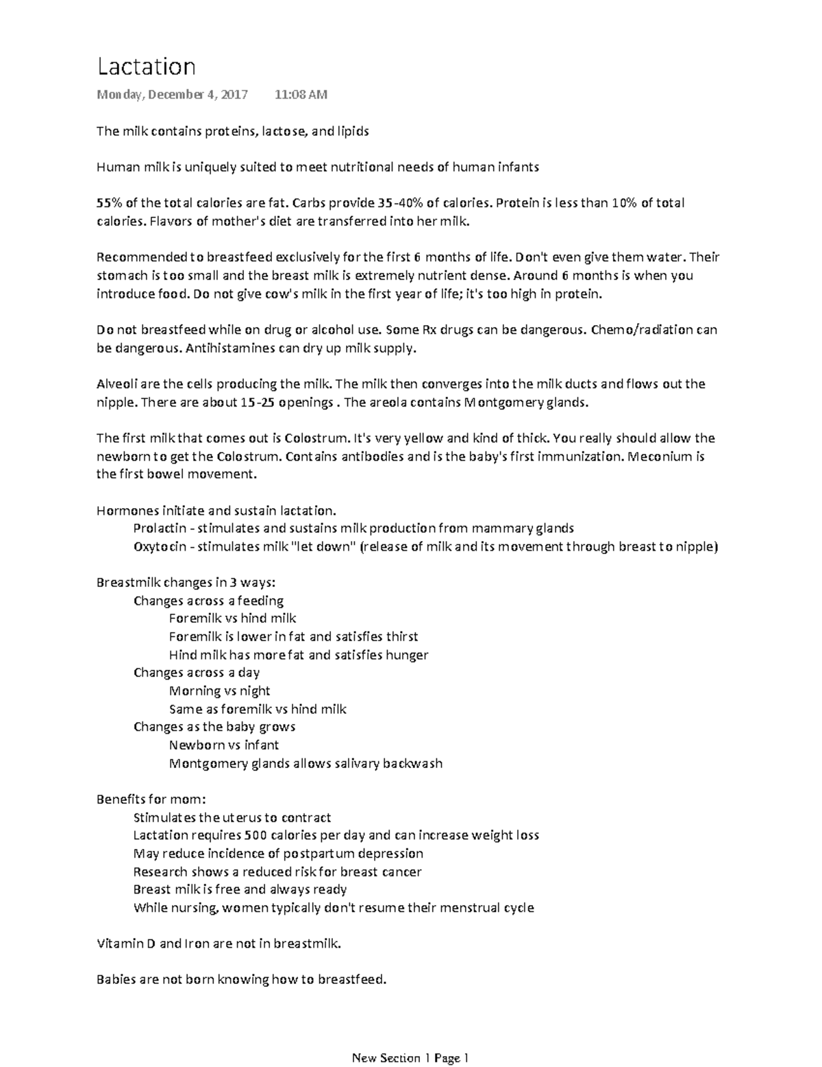 13, Lactation - Lecture notes 13 - Warning: TT: undefined function: 32 ...
