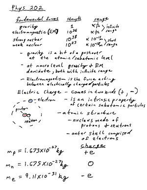 Electric Field - Lecture notes - PHYS 202 - Studocu