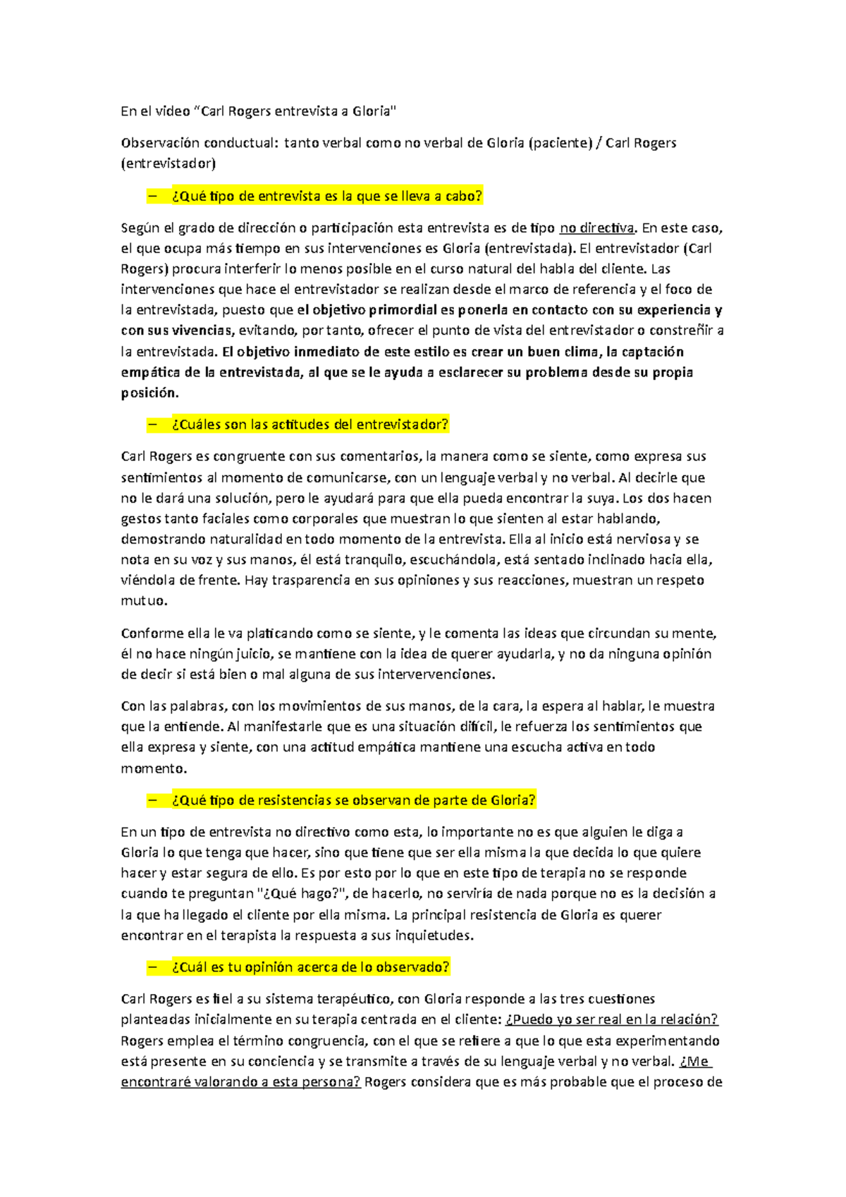 352129033 Carl Rogers Entrevista a Gloria En el video “Carl Rogers