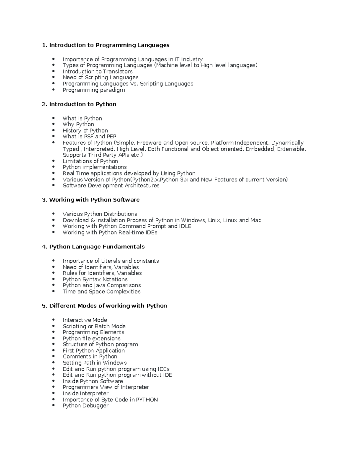 Python Online Training Course Curriculum - 1. Introduction to ...