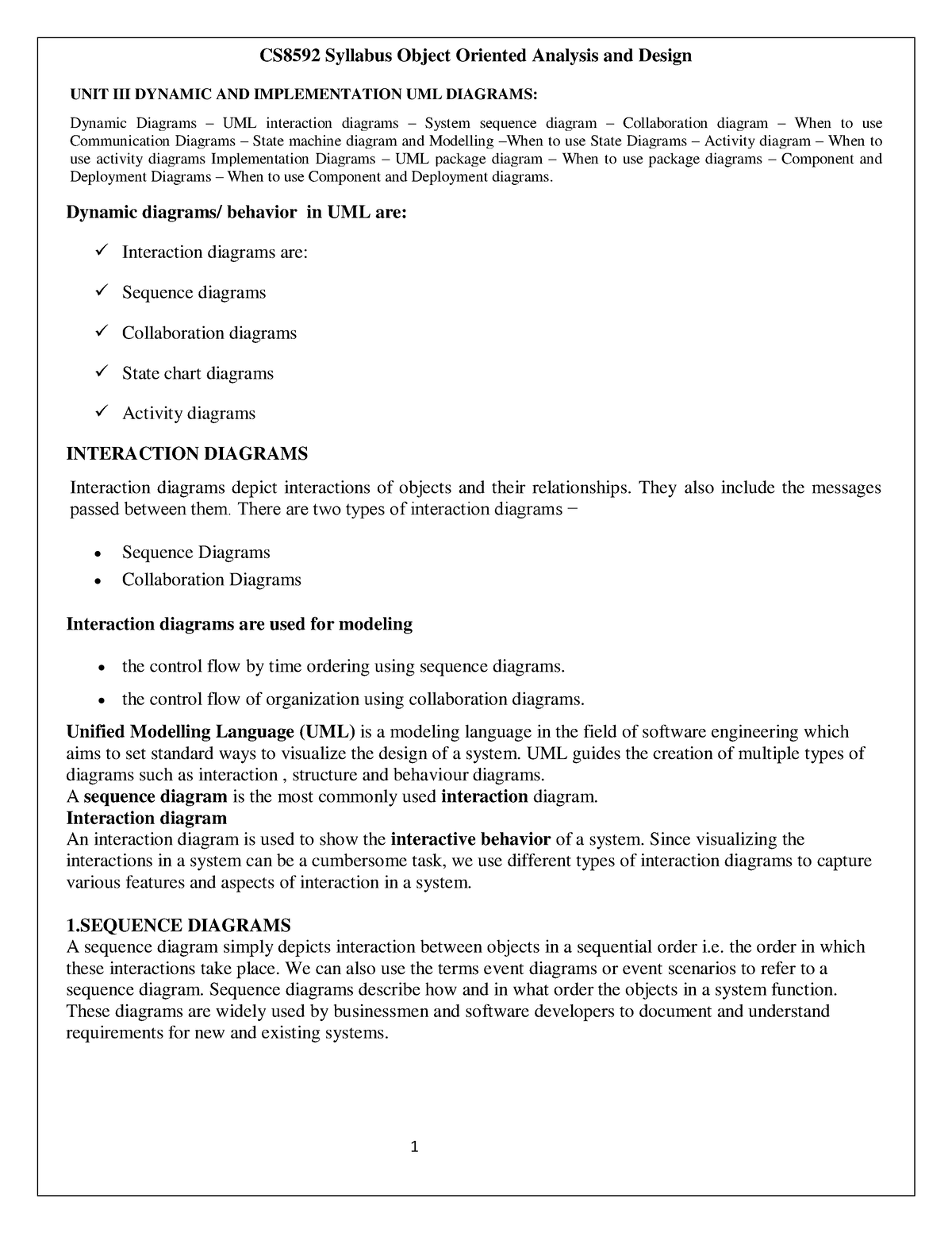 OOAD - CS8592 Syllabus Object Oriented Analysis And Design UNIT III ...