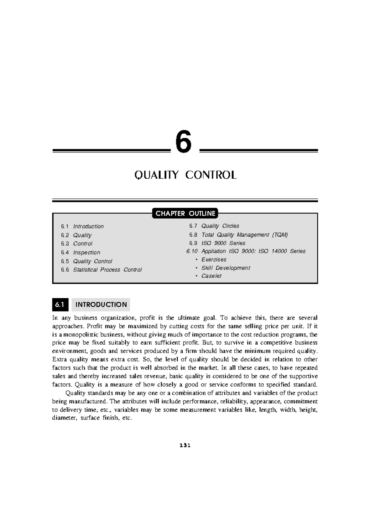 Ch 6 - Quality Control - To achieve this, there are several approaches ...