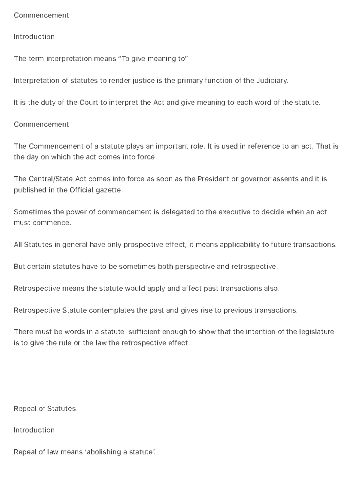 Commencement - Commencement Introduction The term interpretation means ...