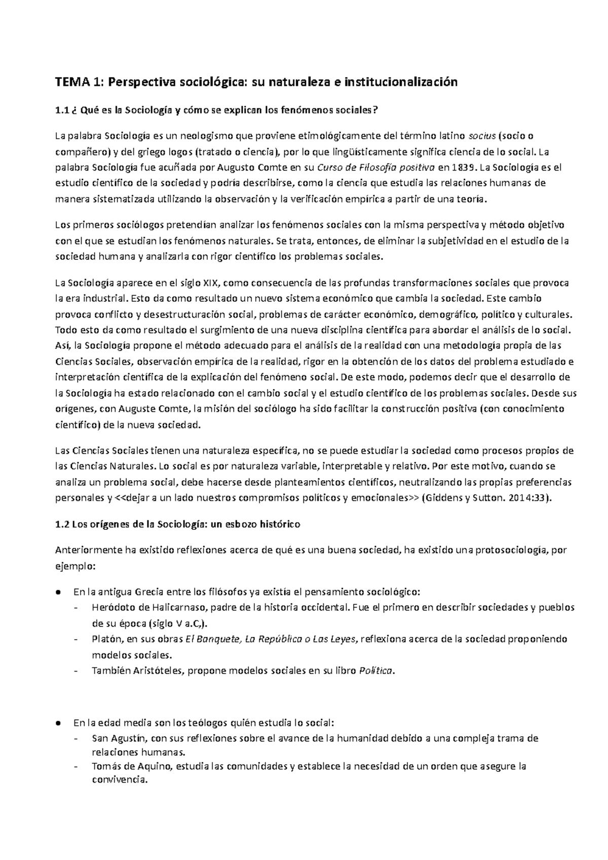 Intro a la Sociología tema 1 - Warning: TT: undefined function: 32 TEMA ...