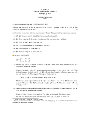 2125 Tutorial 7 Solution - ECON Tutorial problems for Lecture 7 ...